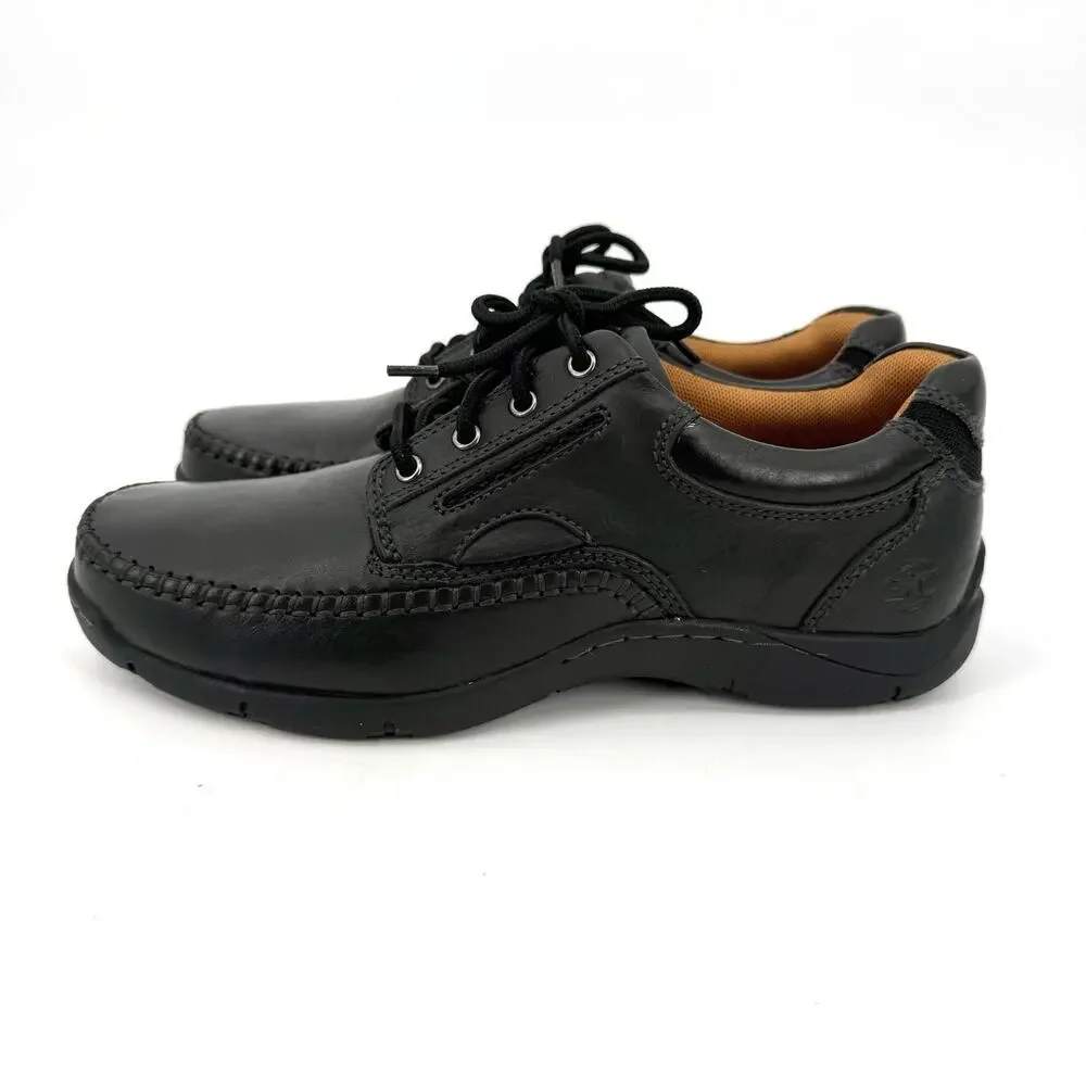 Streetcars Men's 9.5 M Aspen Casual Black Leather Lace Up Moc Toe Shoes Travel